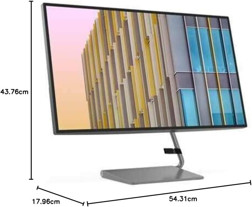 Open Box - Lenovo Q24h-10 23.8-inch QHD (2560 x 1440) USB-C LCD Monitor, LED Backlit, AMD FreeSync, 75Hz, 4ms, 99% sRGB, Speakers, Low Blue Light