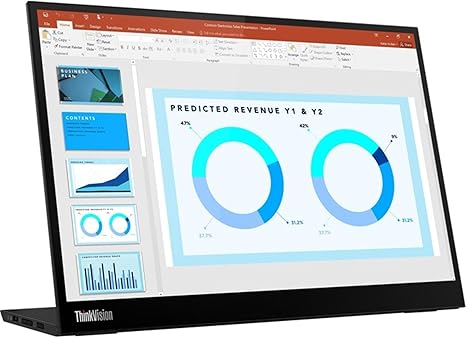 Refurbished (Excellent) - Lenovo ThinkVision M14 14" Full HD 1920x1080 IPS Monitor - 300 Nit 6ms 2xUSB Type-C Ports Widescreen Backlit LED LCD Mobile Portable Display Raven Black