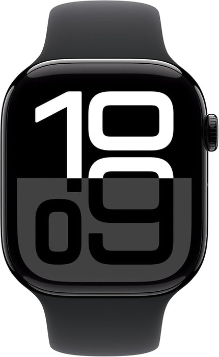 Refurbished (Good) - Apple Watch Series 10 [Cellular, 46mm] Smartwatch with Jet Black Aluminium Case with Black Sport Band