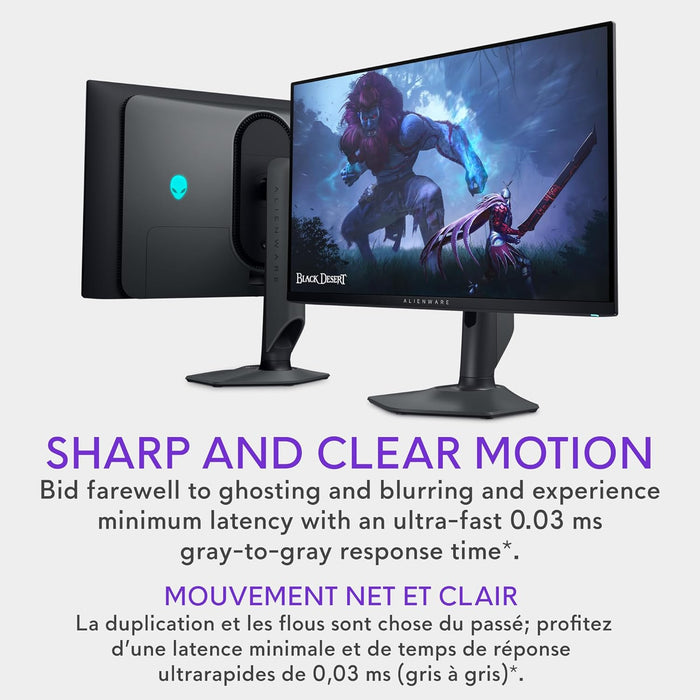 Refurbished (Excellent) - Dell Alienware AW2725DF OLED Gaming Monitor - 26.7-inch QHD (2560x1440) 360Hz 0.03Ms Display, AMD FreeSync Premium Pro, HDMI/DP/USB 3.2 Gen1, Height/Tilt/Swivel/Pivot