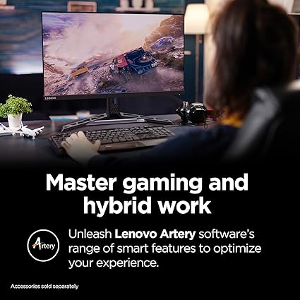 Produit déballé - Moniteur gaming Lenovo Legion Y27h-30, écran QHD 27 pouces, 180 Hz, temps de réponse de 0,5 ms, AMD FreeSync Premium, HDR400, USB-C, pied réglable en hauteur, inclinaison, pivotement et rotation, HDMI 2.1 et DisplayPort 1.4, noir corbeau