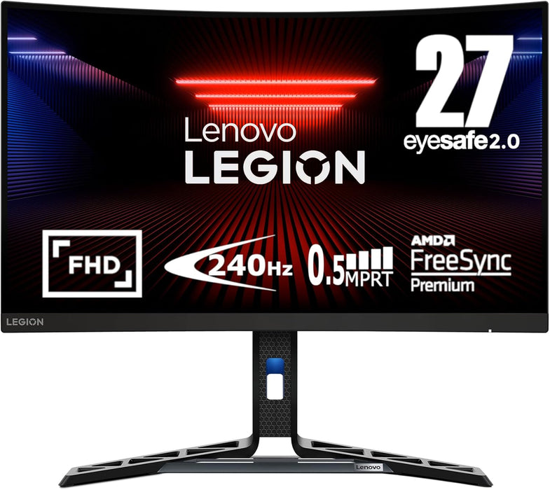 Refurbished (Excellent) - Lenovo Legion R27fc-30 Gaming Monitor - 27" 1920 x 1080 Curved Display - 240 Hz - AMD Free Sync - Low Blue Light Certified - HDMI - VGA