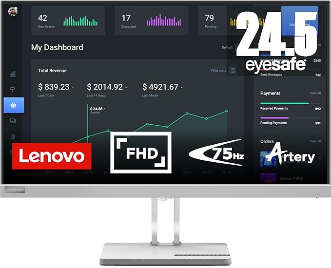 Open Box - Lenovo L25e-40 - 24.5" FullHD Monitor with EyeSafe (FHD IPS, HDMI, DP)
