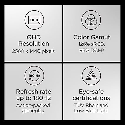 Produit déballé - Moniteur gaming Lenovo Legion Y27h-30, écran QHD 27 pouces, 180 Hz, temps de réponse de 0,5 ms, AMD FreeSync Premium, HDR400, USB-C, pied réglable en hauteur, inclinaison, pivotement et rotation, HDMI 2.1 et DisplayPort 1.4, noir corbeau