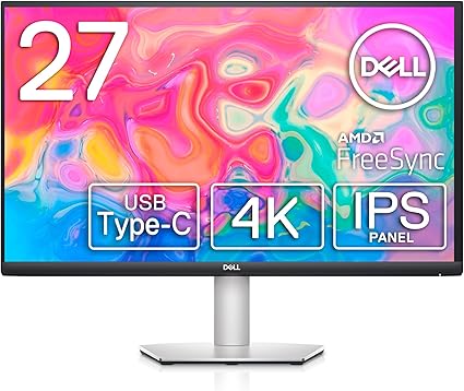 Refurbished (Excellent) - Dell S2722QC Monitor 27" 4K UHD 3840x2160 at 60Hz, AMD FreeSync, USB-C, 2x HDMI