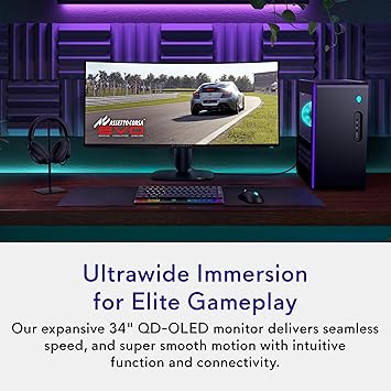 Refurbished (Excellent) - Alienware 34 240Hz QD-OLED Curved Gaming Monitor - AW3425DW - 34.2-inch WQHD (3440 x 1440) 240Hz 0.03ms Display, 1800R Curve, AMD FreeSync Premium Pro, VESA AdaptiveSync