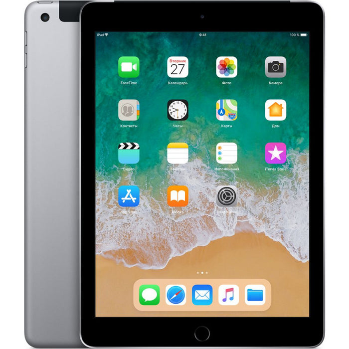 Refurbished (Good) - Apple iPad 6 - WI-FI/Cellular - Silver 128GB Storage - Unlocked